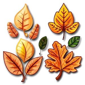 Kawaii Autumn Leaves PNG Fku60 PNG