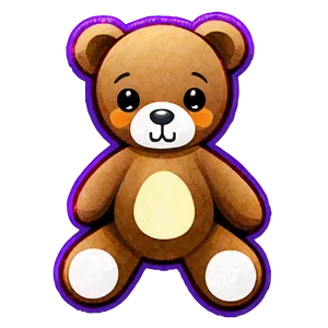 Kawaii Bear And Flowers PNG Dih23