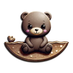 Kawaii Bear And Moon Png 80 PNG image