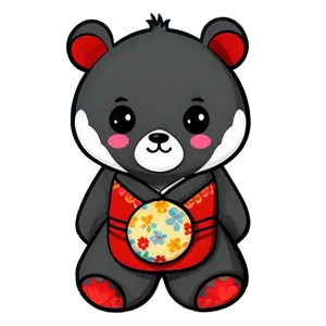 Kawaii Bear In Kimono Png 06292024 PNG image