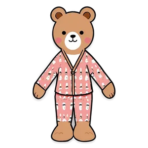 Kawaii Bear In Pajamas Png 5 PNG image