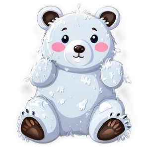 Kawaii Bear In Snow PNG Tpe