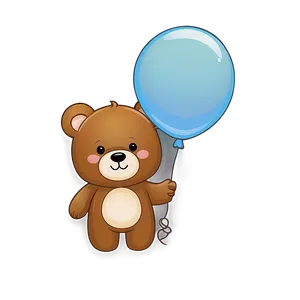 Kawaii Bear With Balloon Png 06292024 PNG image