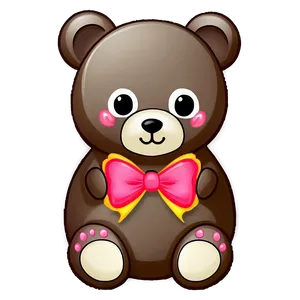 Kawaii Bear With Bow Png Rfg PNG image