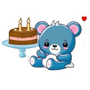 Kawaii Bear With Cake Png Rto42 PNG image