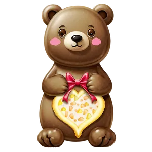 Kawaii Bear With Candy Png Kft PNG image