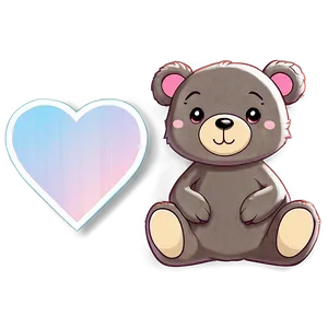 Kawaii Bear With Heart Png 06292024 PNG image