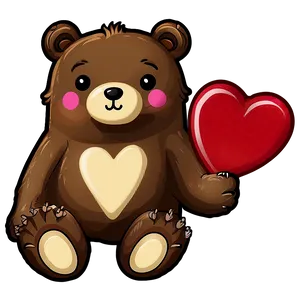 Kawaii Bear With Heart Png 42 PNG image