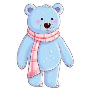 Kawaii Bear With Scarf PNG 97