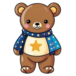 Kawaii Bear With Stars Png 86 PNG image