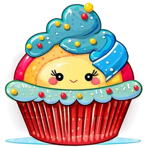 Kawaii Cupcake Designs PNG Mvn46