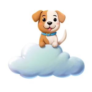 Kawaii Dog On A Cloud Png 06292024 PNG image