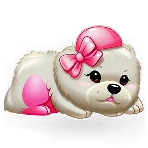 Kawaii Dog With A Bow Png 35 PNG image