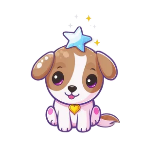 Kawaii Dog With A Magic Wand PNG 06292024