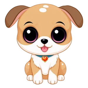 Kawaii Dog With Big Eyes Png Edl61 PNG image