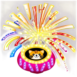 Kawaii Fireworks Display PNG 05062024 PNG