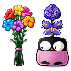 Kawaii Flower Bouquets PNG 05062024