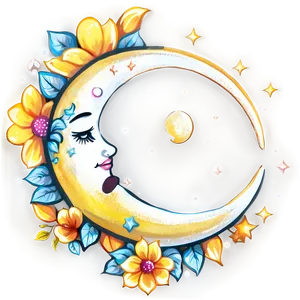 Kawaii Moon And Sun PNG 05062024