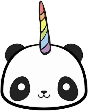 Kawaii Panda Unicorn Hybrid PNG image