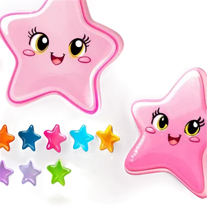 Kawaii Pink Stars PNG 06122024