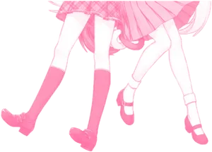 Kawaii Pink Walking Legs PNG image