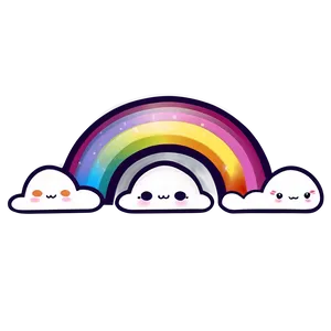 Kawaii Rainbow Design Png Sfb PNG image