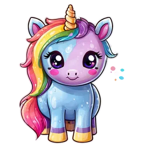 Kawaii Rainbow Unicorn PNG 81