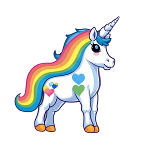 Kawaii Rainbow Unicorn PNG Iqq28