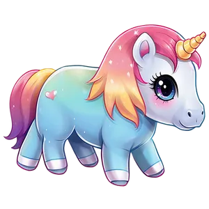 Kawaii Rainbow Unicorn PNG Kpc18 PNG