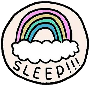 Kawaii Sleep Rainbow Cloud Sticker PNG image