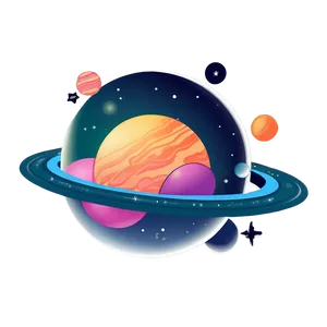Kawaii Space Planets PNG 16 PNG