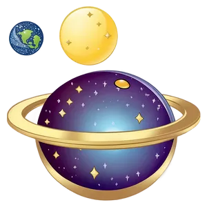 Kawaii Space Planets PNG Rxk78 PNG