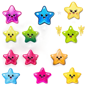 Kawaii Star Pattern PNG 11