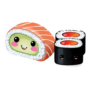 Kawaii Sushi Set PNG Fyk