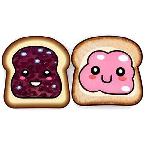 Kawaii Toast And Jam Png Bxc PNG image