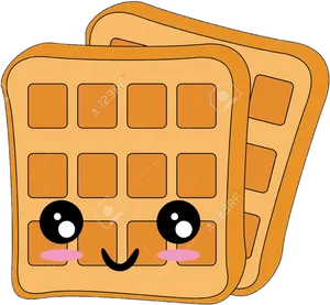 Kawaii Waffles Character PNG
