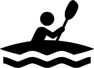 Kayaker Silhouette Graphic PNG image