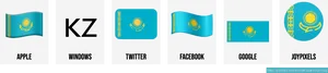 Kazakhstan Flag Emoji Variations PNG image