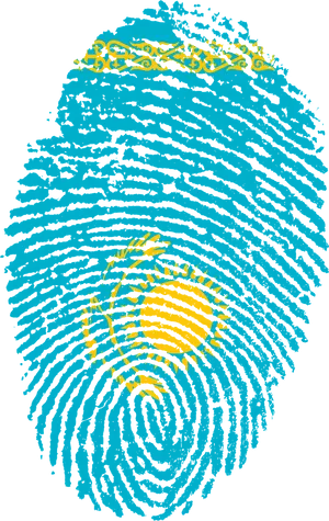 Kazakhstan Flag Fingerprint PNG image