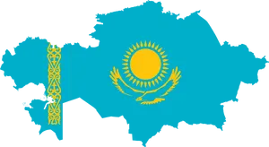 Kazakhstan Mapand Flag PNG image