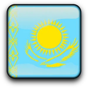 Kazakhstan National Flag Graphic PNG image