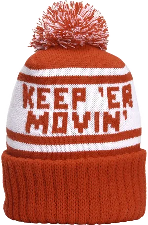 Keep Movin Slogan Beanie PNG image