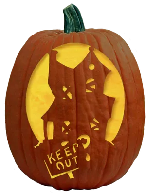 Keep Out Halloween Pumpkin Carving PNG image