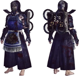 Kendo_ Armor_ Front_and_ Back_ View PNG image