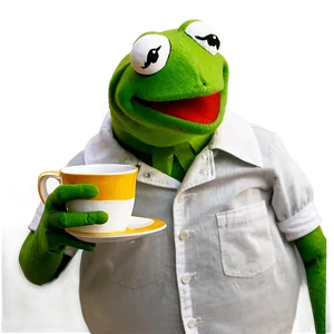 Kermit Drinking Tea Png 05232024 PNG image