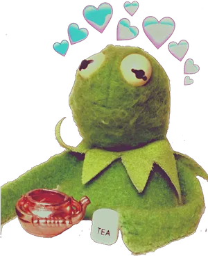 Kermit Love Tea Time PNG image