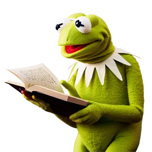 Kermit Reading Book Png 05232024 PNG image