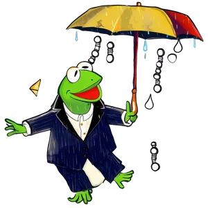 Kermit Singing In The Rain Png 70 PNG image