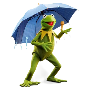 Kermit Singing In The Rain Png Oeo13 PNG image