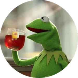 Kermit Sipping Tea Meme PNG image